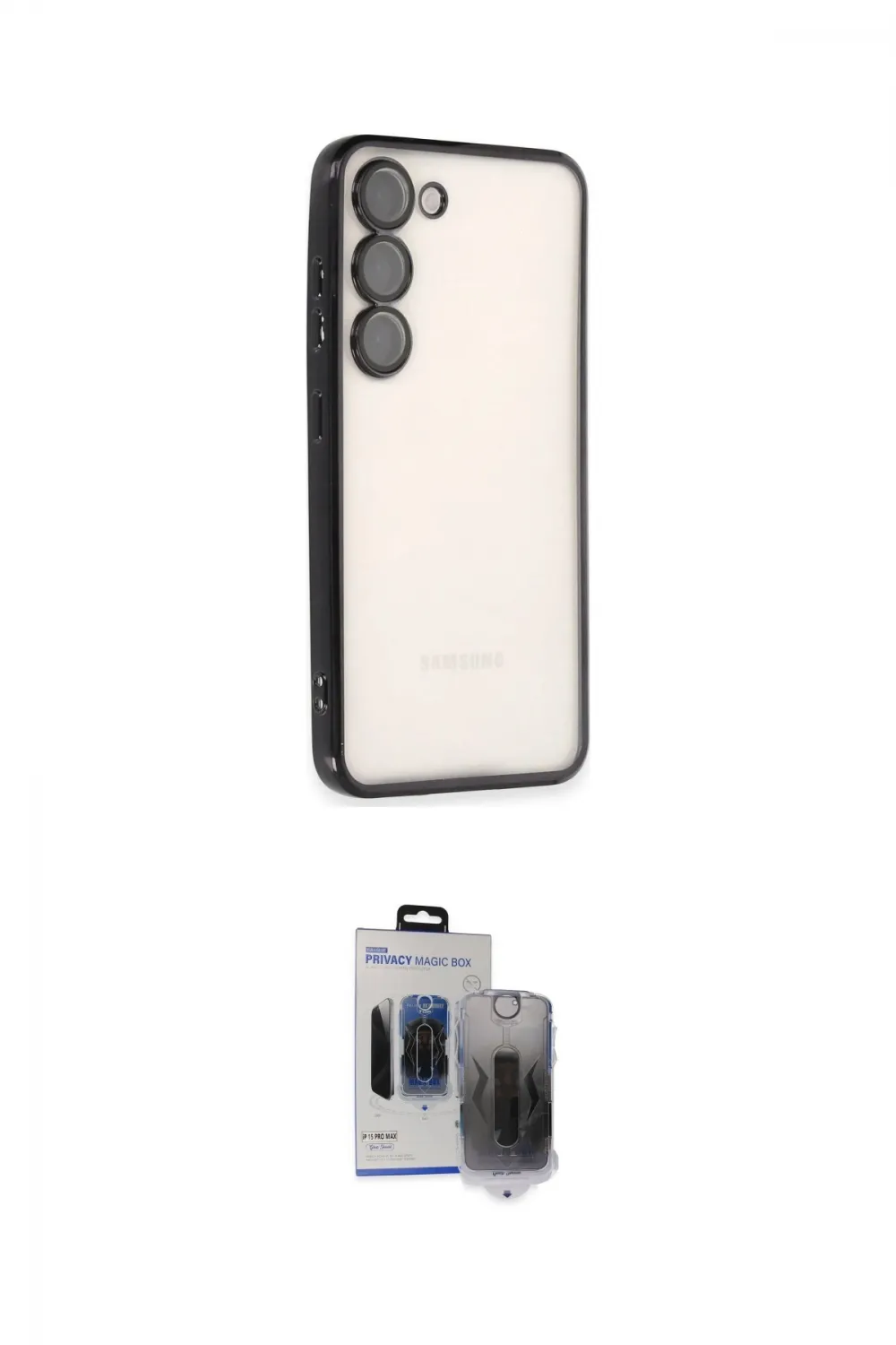 ieg™ Galaxy S24 Kılıf Vadi Minimal - Siyah Vanessa Magic Hayalet Cam