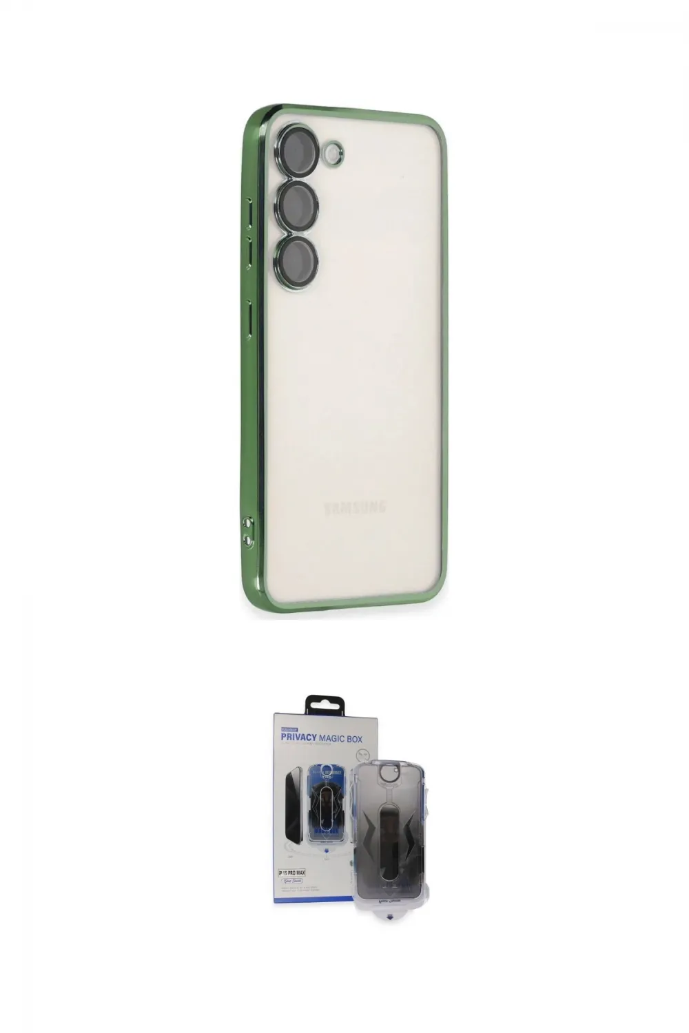 ieg™ Galaxy S24 Kılıf Vadi Minimal - Siyah Vanessa Magic Hayalet Cam