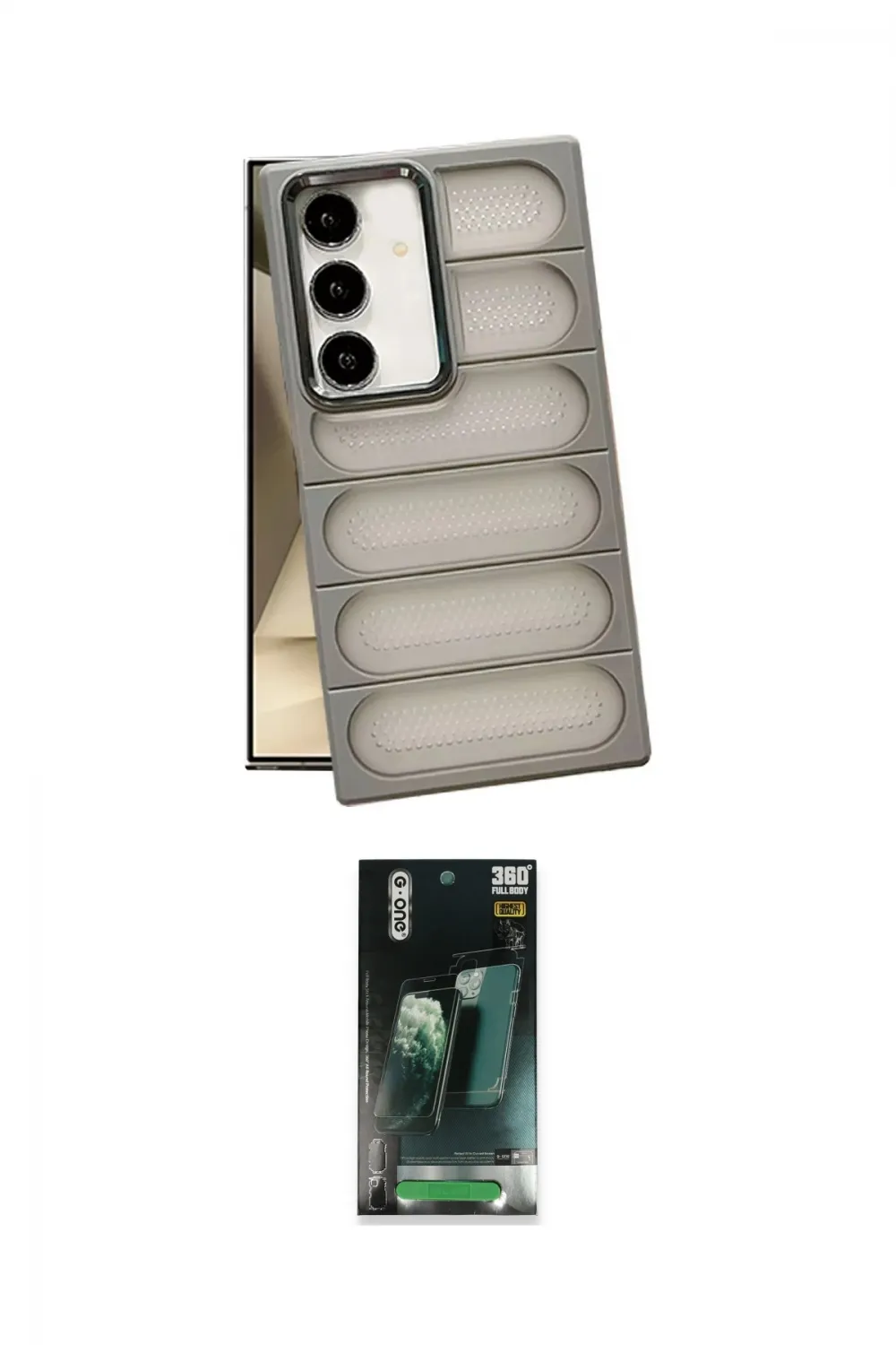 ieg™ Galaxy S24 Kılıf Yadigar Doku Özel Seri - Şeffaf 360 Full Body Arka Koruyucu
