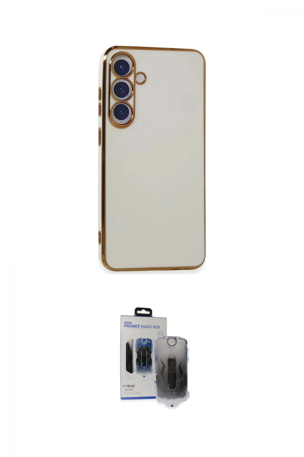 ieg™ Galaxy S24 Kılıf Yankı Serisi - Siyah Vanessa Magic Hayalet Cam