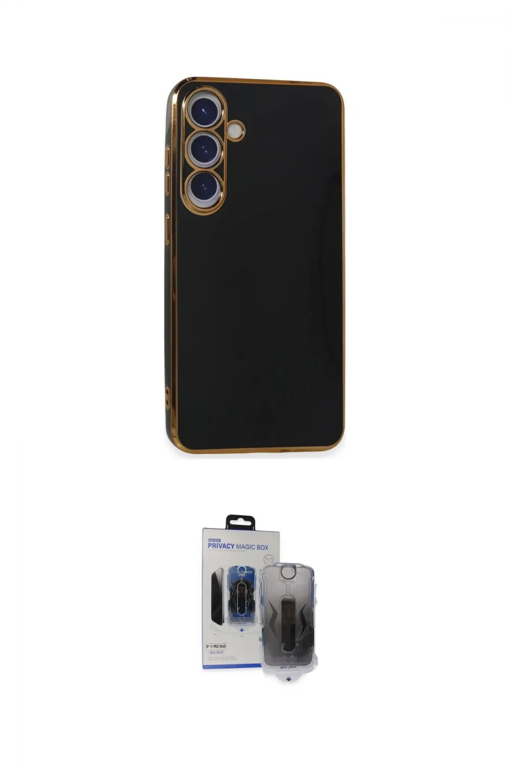 ieg™ Galaxy S24 Kılıf Yankı Serisi - Siyah Vanessa Magic Hayalet Cam