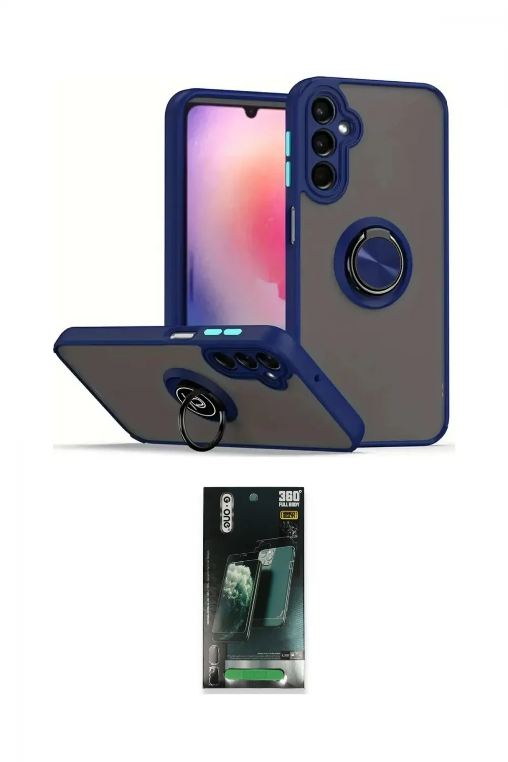 ieg™ Galaxy S24 Kılıf Yörünge Çizgi - Şeffaf 360 Full Body Arka Koruyucu