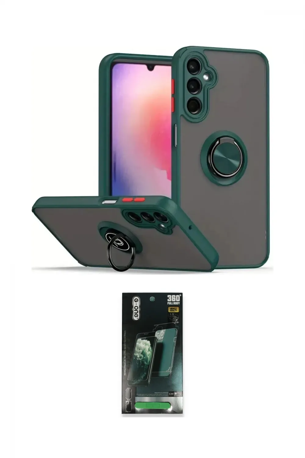 ieg™ Galaxy S24 Kılıf Yörünge Çizgi - Şeffaf 360 Full Body Arka Koruyucu