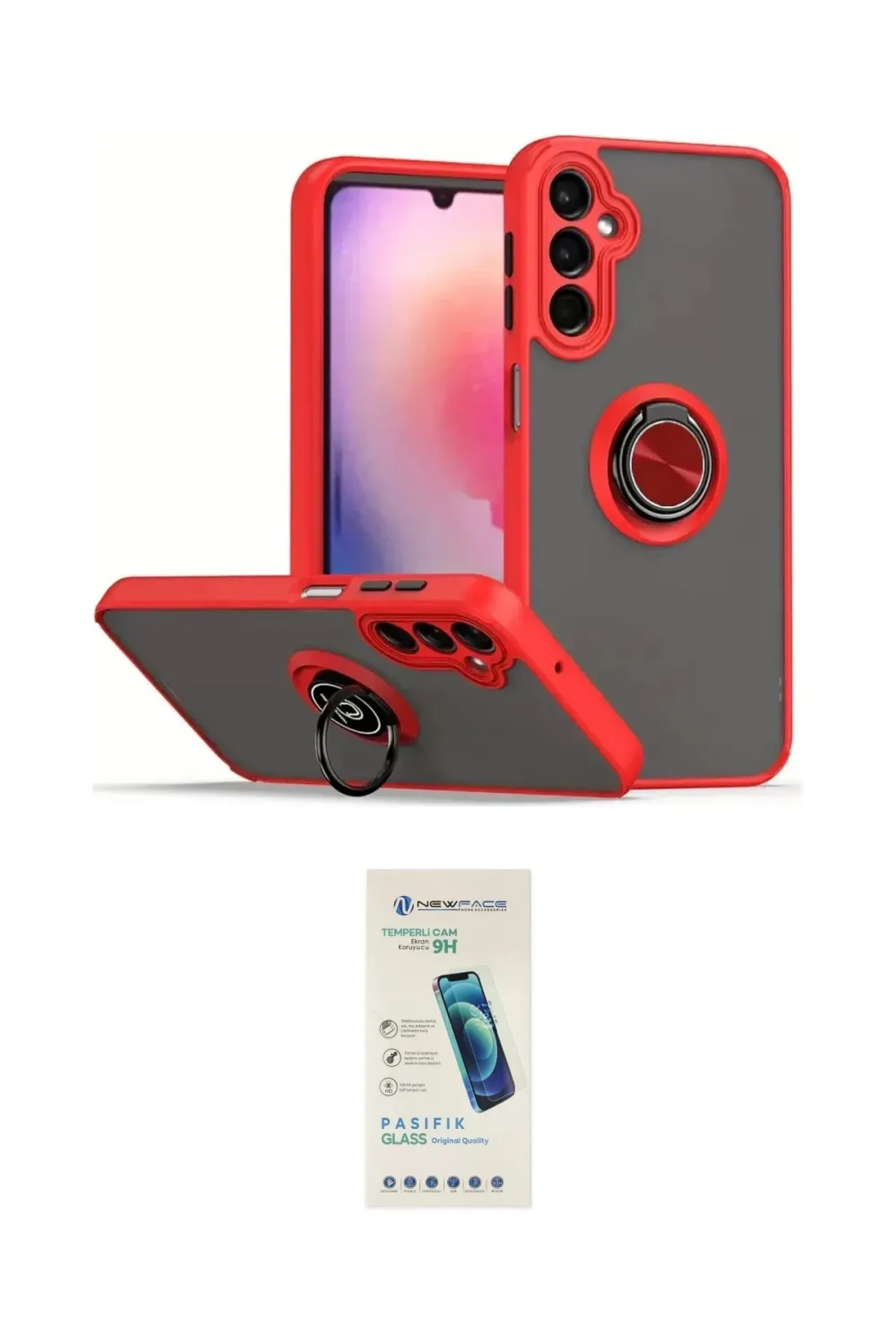ieg™ Galaxy S24 Kılıf Yörünge Çizgi - Şeffaf Pasifik Cam Ekran Koruyucu