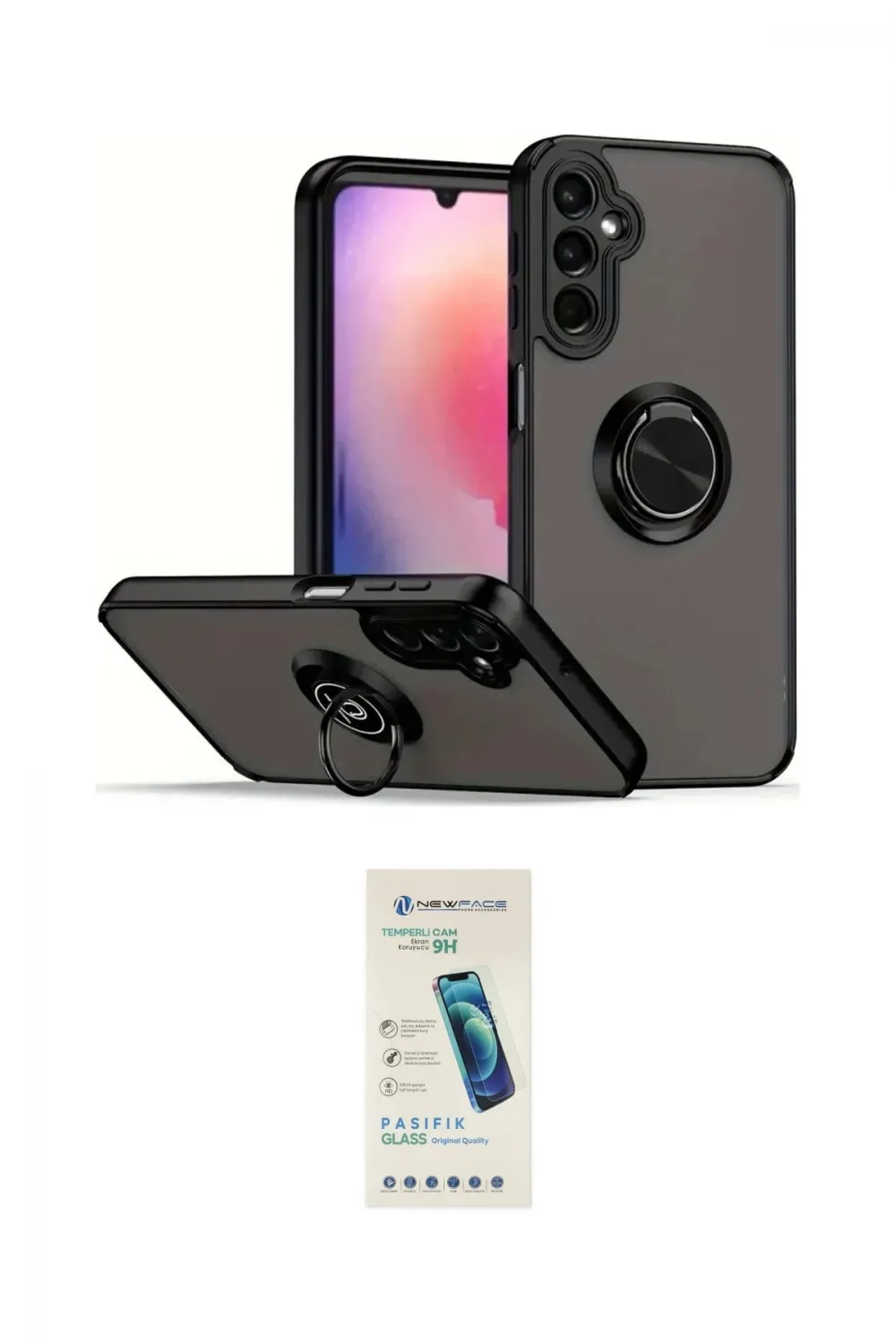 ieg™ Galaxy S24 Kılıf Yörünge Çizgi - Şeffaf Pasifik Cam Ekran Koruyucu