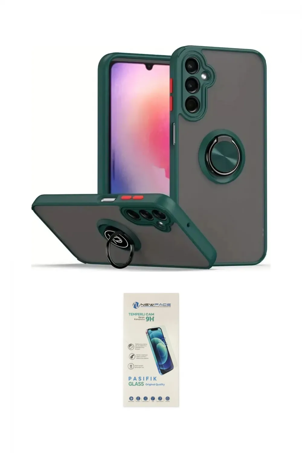 ieg™ Galaxy S24 Kılıf Yörünge Çizgi - Şeffaf Pasifik Cam Ekran Koruyucu