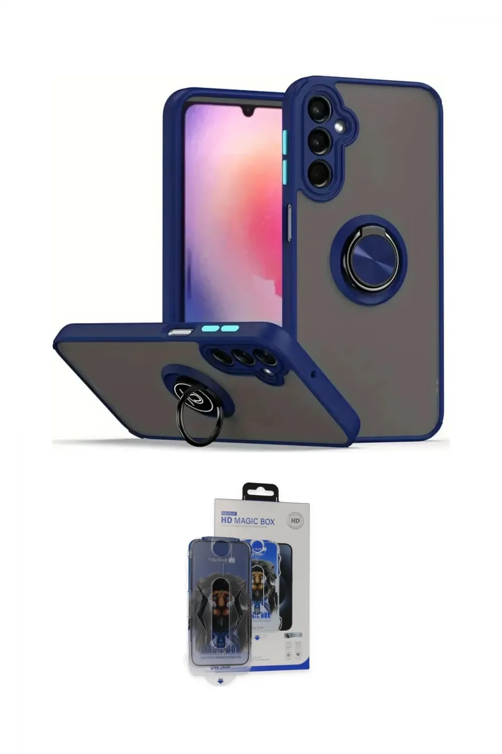 ieg™ Galaxy S24 Kılıf Yörünge Çizgi - Siyah Vanessa Magic Cam