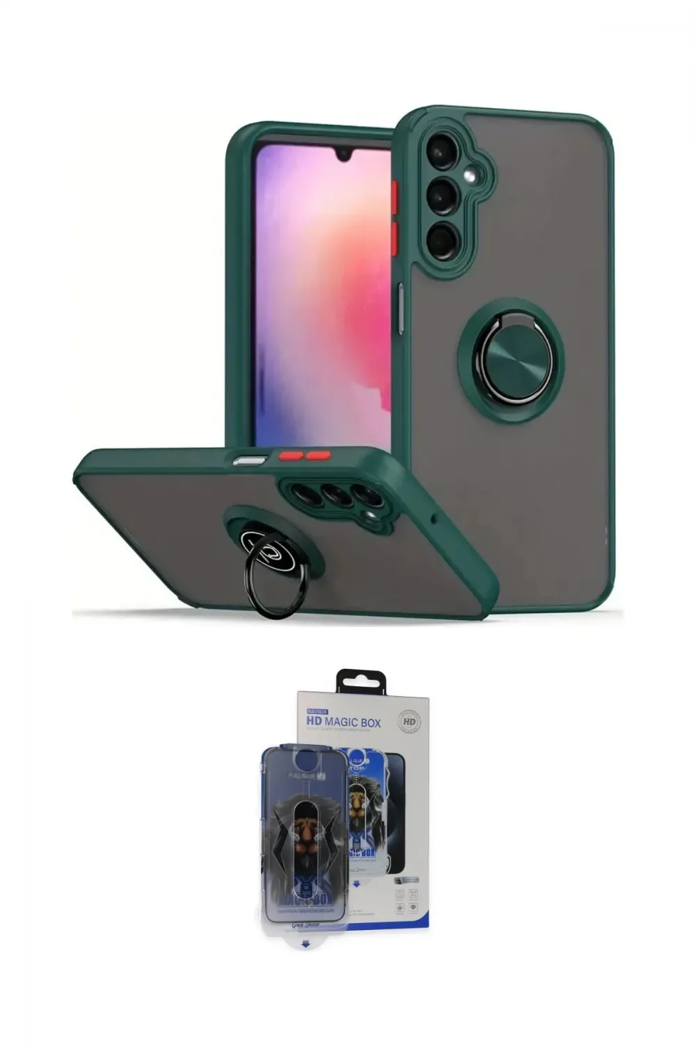 ieg™ Galaxy S24 Kılıf Yörünge Çizgi - Siyah Vanessa Magic Cam