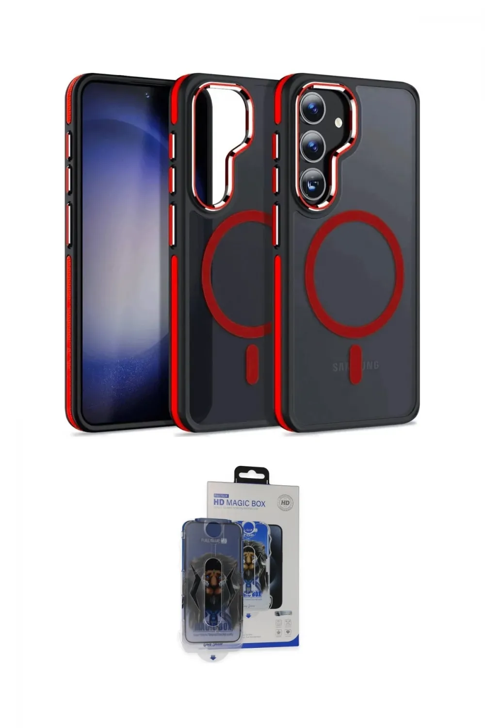 ieg™ Galaxy S24 Kılıf Yörünge Klasik - Siyah Vanessa Magic Cam
