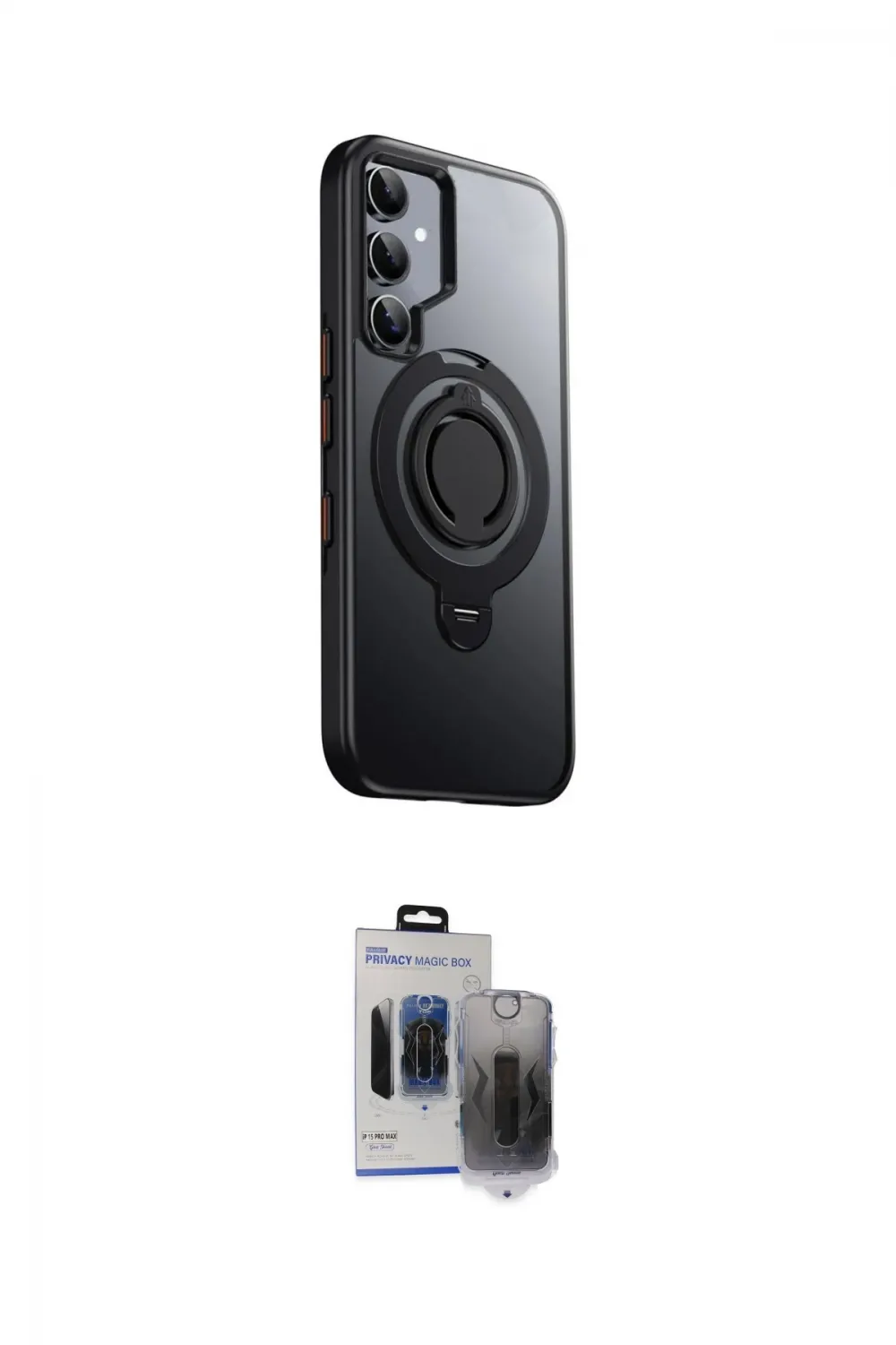 ieg™ Galaxy S24 Kılıf Zirve Çizgi Prime - Siyah Vanessa Magic Hayalet Cam