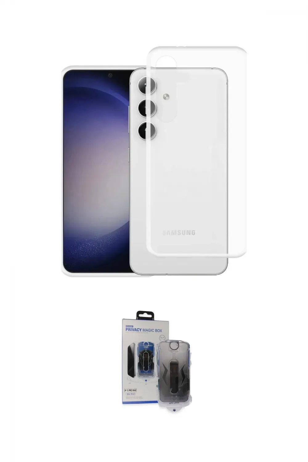 ieg™ Galaxy S24 Kılıf Zirve Doku - Siyah Vanessa Magic Hayalet Cam