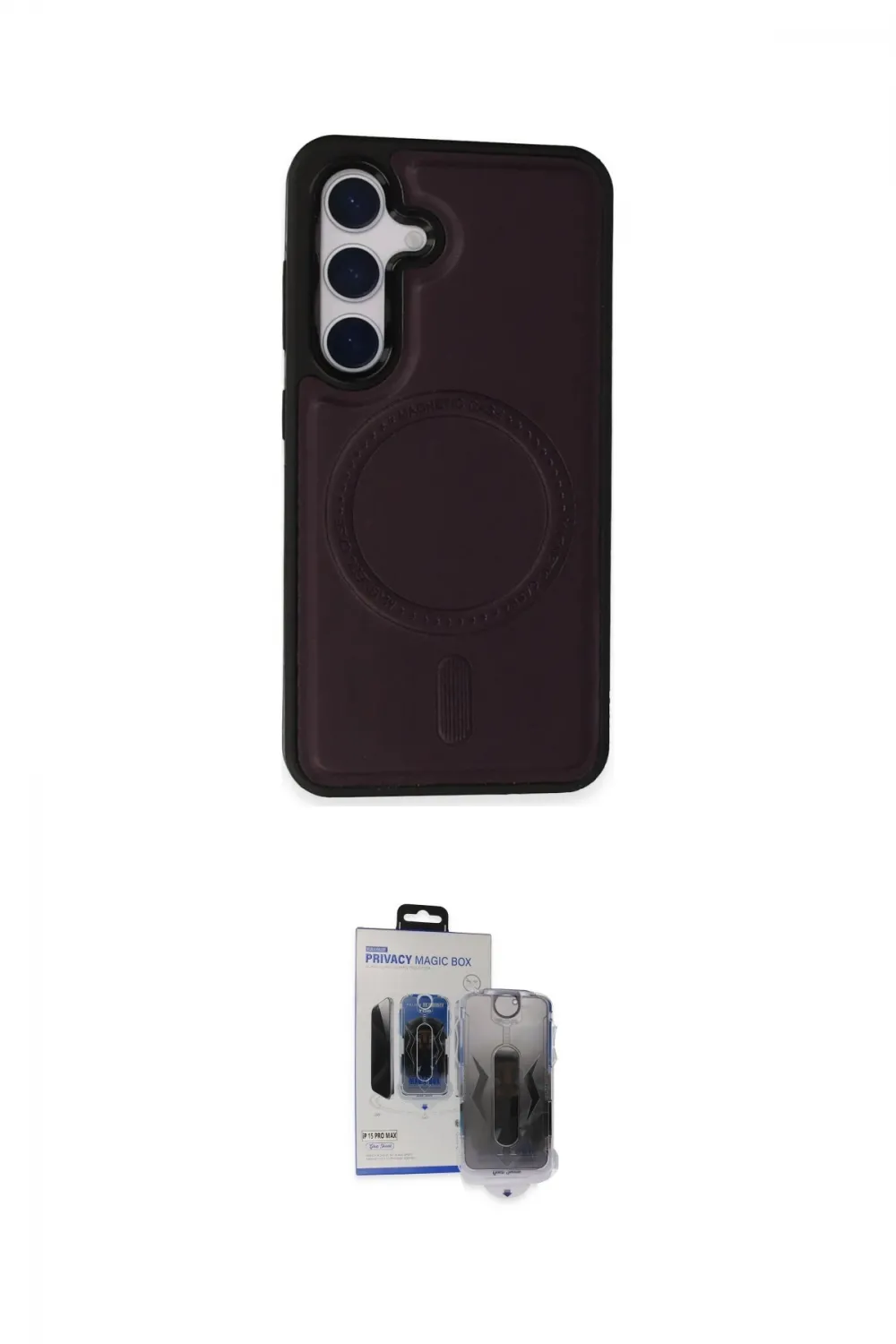 ieg™ Galaxy S24 Kılıf Zirve Işık Serisi - Siyah Vanessa Magic Hayalet Cam