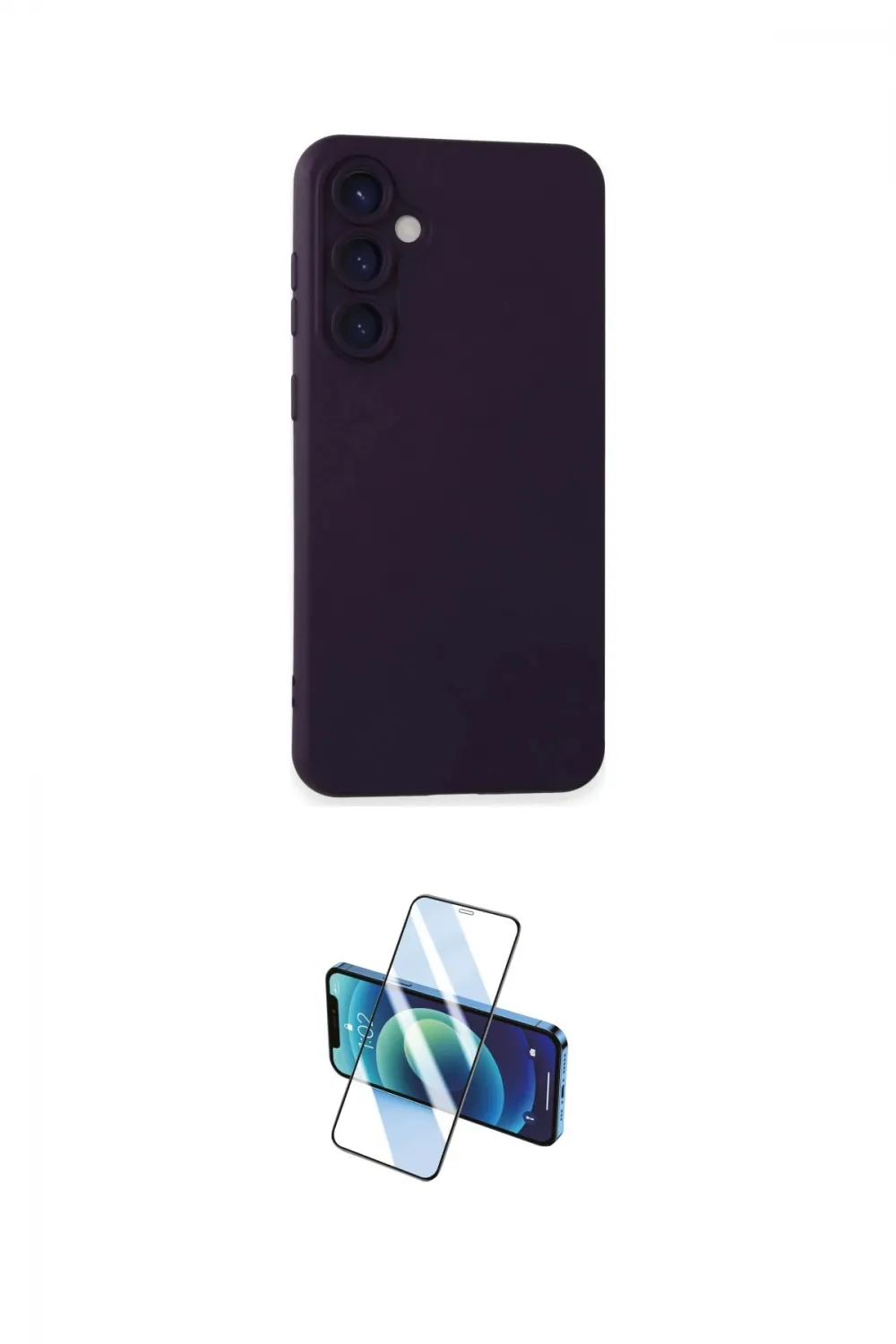 ieg™ Galaxy S24 Plus Kılıf Ahenk Serisi - Siyah 3D Antistatik Cam Ekran Koruyucu