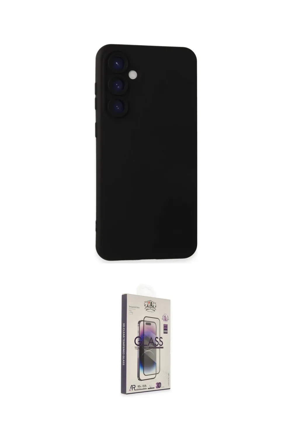 ieg™ Galaxy S24 Plus Kılıf Ahenk Serisi - Siyah Bilvis 3D Cam Ekran Koruyucu