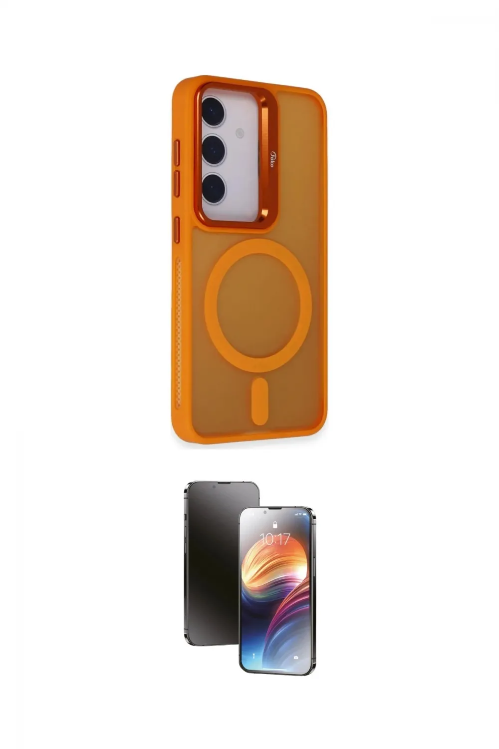 ieg™ Galaxy S24 Plus Kılıf Akış Form - Siyah 3D Antistatik Mat Seramik Nano Ekran Koruyucu