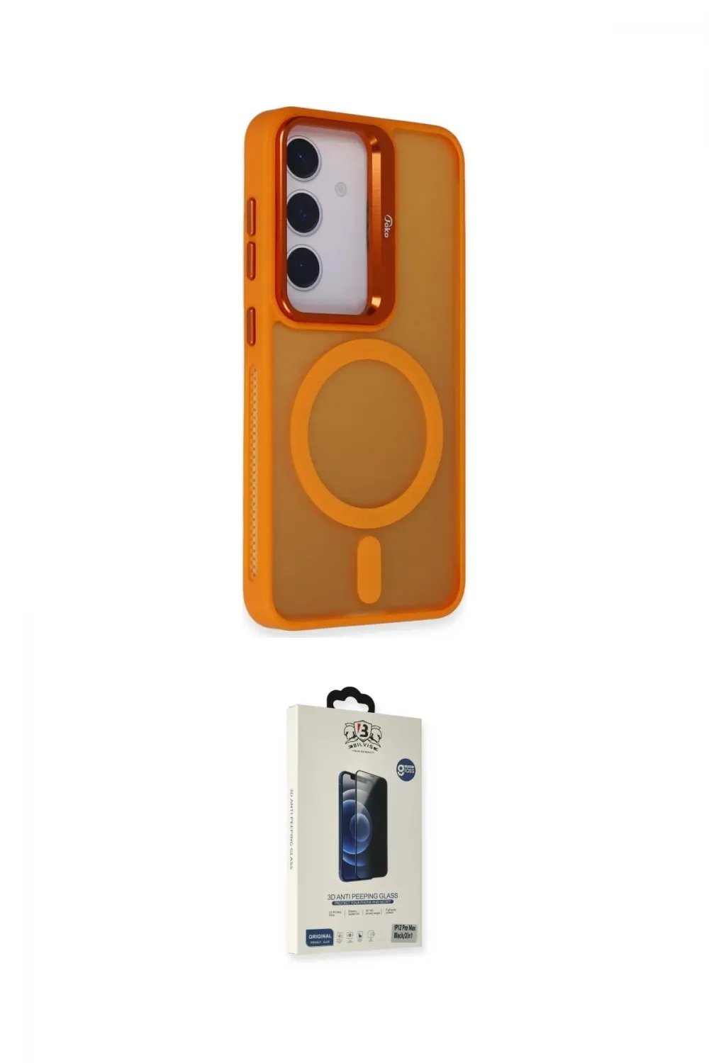 ieg™ Galaxy S24 Plus Kılıf Akış Form - Siyah Bilvis Hayalet Cam Ekran Koruyucu