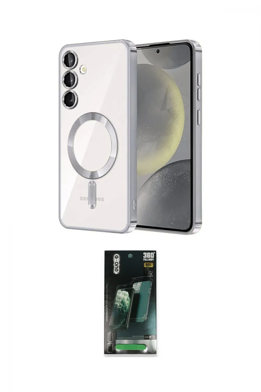 ieg™ Galaxy S24 Plus Kılıf Nova Işık Özel Seri - Siyah 360 Mat Full Body Arka Koruyucu
