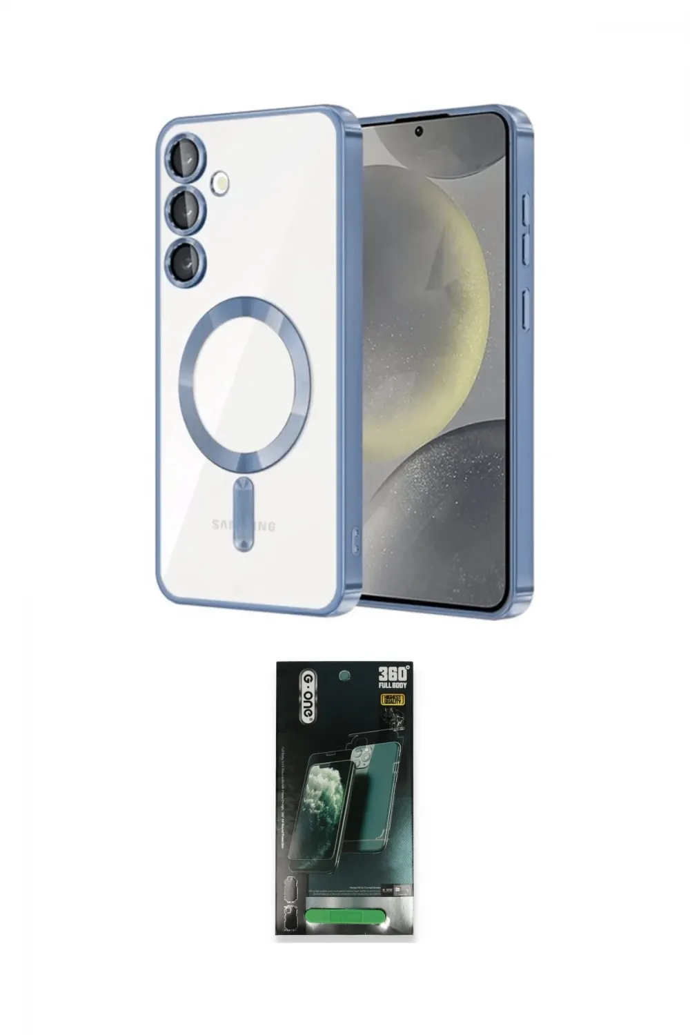 ieg™ Galaxy S24 Plus Kılıf Nova Işık Özel Seri - Siyah 360 Mat Full Body Arka Koruyucu