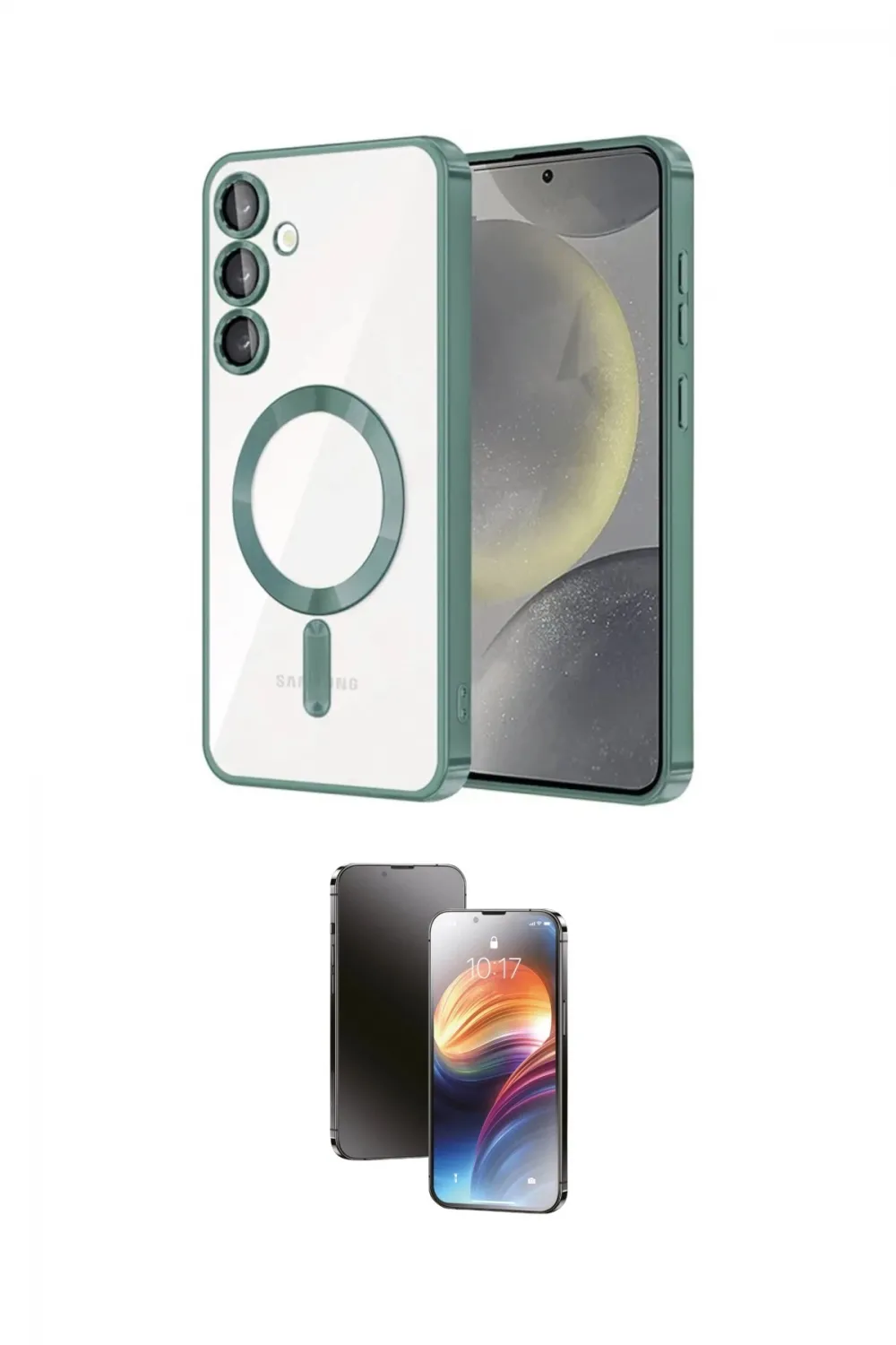 ieg™ Galaxy S24 Plus Kılıf Nova Işık Özel Seri - Siyah 3D Antistatik Mat Seramik Nano Ekran Koruyucu