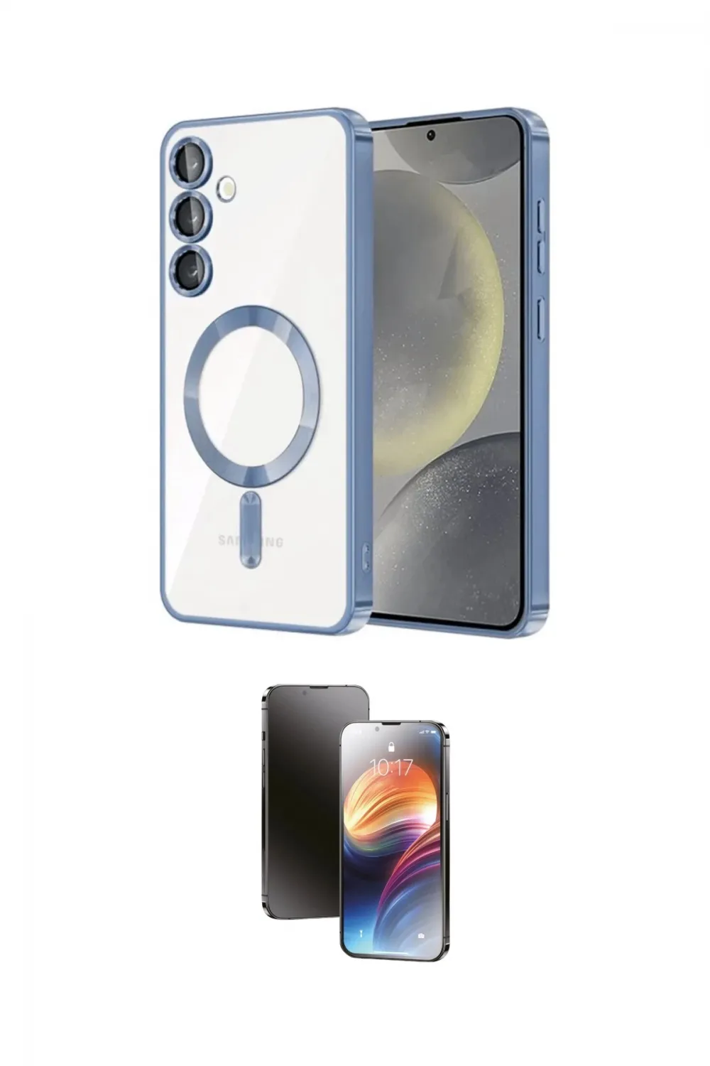 ieg™ Galaxy S24 Plus Kılıf Nova Işık Özel Seri - Siyah 3D Antistatik Mat Seramik Nano Ekran Koruyucu