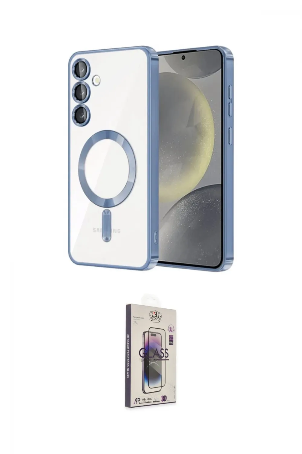 ieg™ Galaxy S24 Plus Kılıf Nova Işık Özel Seri - Siyah Bilvis 3D Cam Ekran Koruyucu