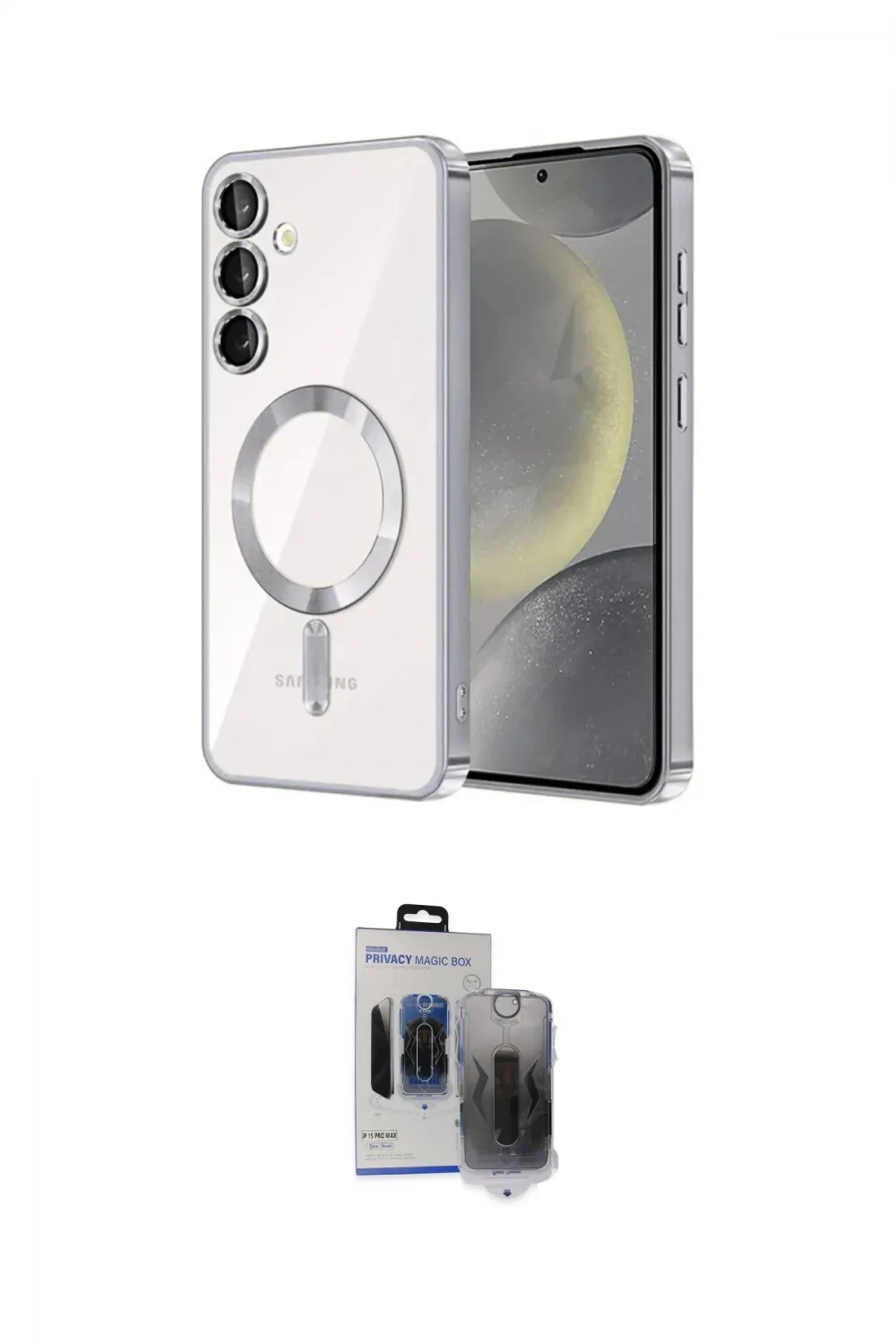 ieg™ Galaxy S24 Plus Kılıf Nova Işık Özel Seri - Siyah Vanessa Magic Hayalet Cam