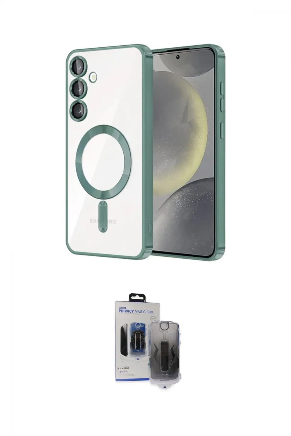 ieg™ Galaxy S24 Plus Kılıf Nova Işık Özel Seri - Siyah Vanessa Magic Hayalet Cam