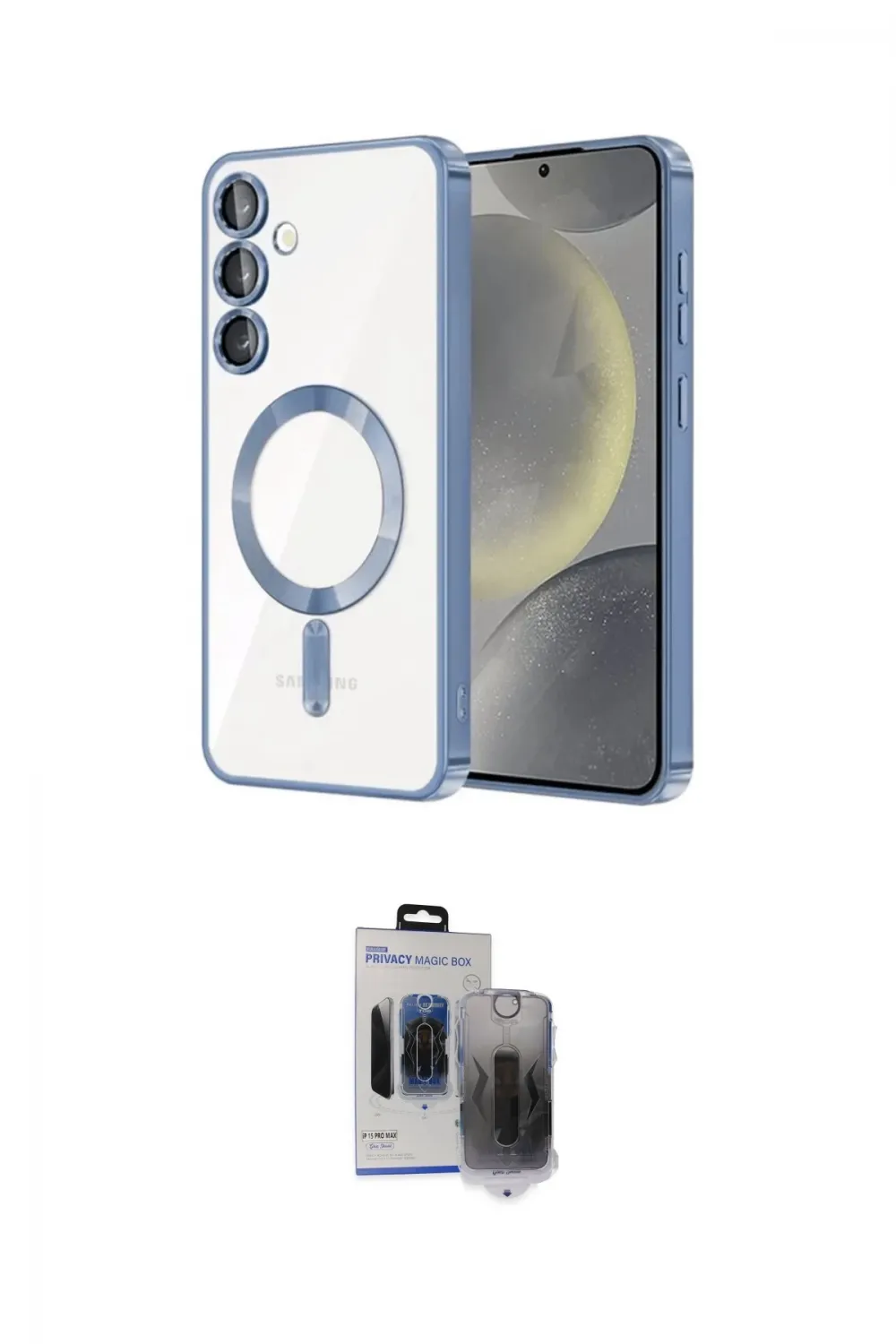 ieg™ Galaxy S24 Plus Kılıf Nova Işık Özel Seri - Siyah Vanessa Magic Hayalet Cam