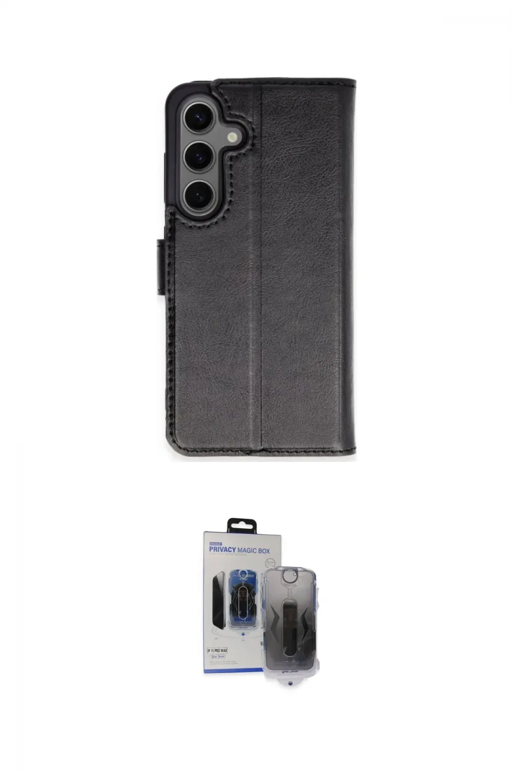 ieg™ Galaxy S24 Plus Kılıf Siluet Işık Serisi - Siyah Vanessa Magic Hayalet Cam