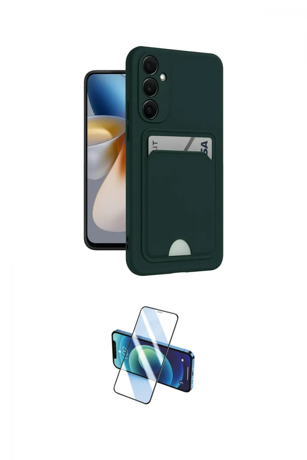 ieg™ Galaxy S24 Plus Kılıf Vadi Çizgi Prime - Siyah 3D Antistatik Cam Ekran Koruyucu