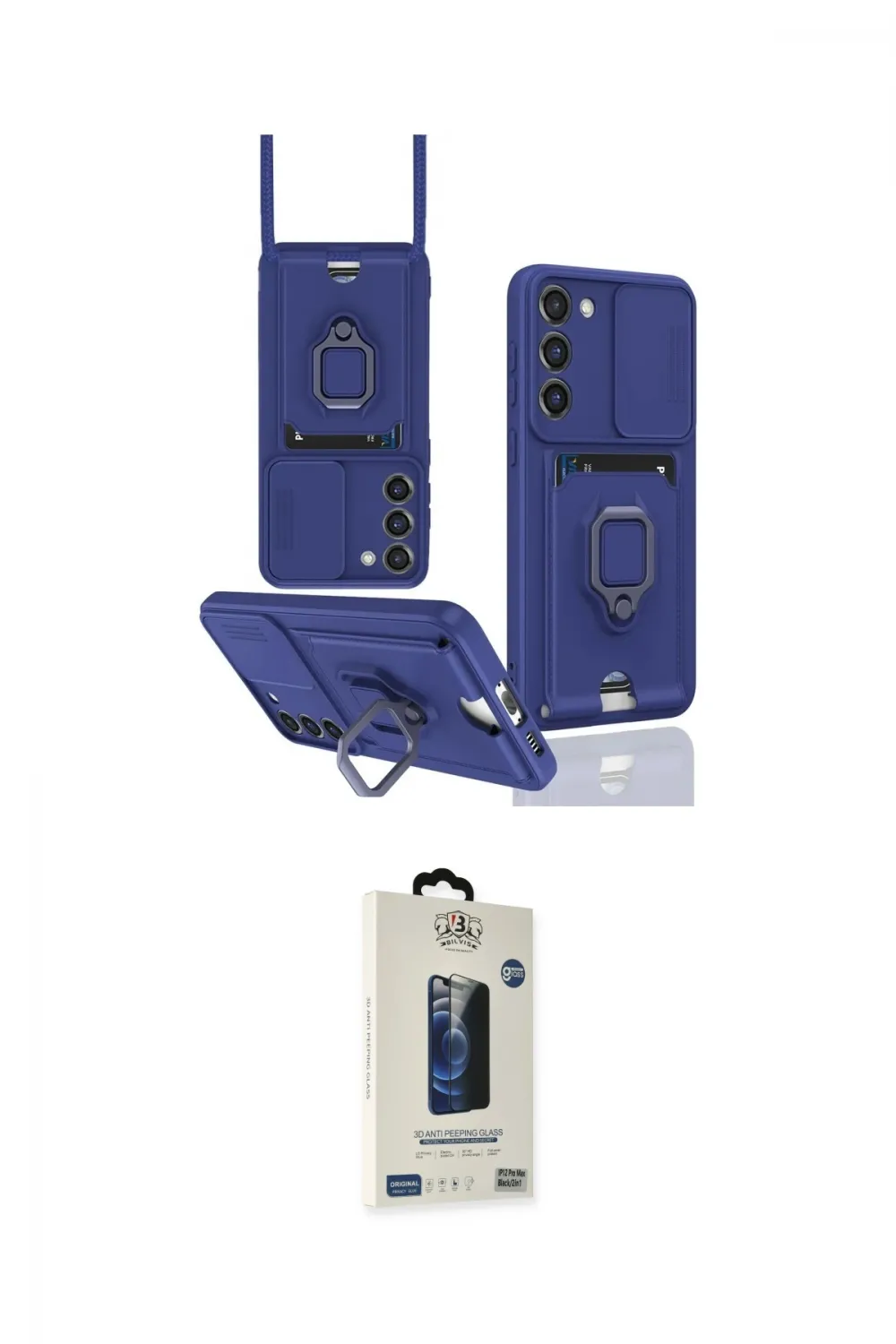 ieg™ Galaxy S24 Plus Kılıf Vadi Form Prime - Siyah Bilvis Hayalet Cam Ekran Koruyucu