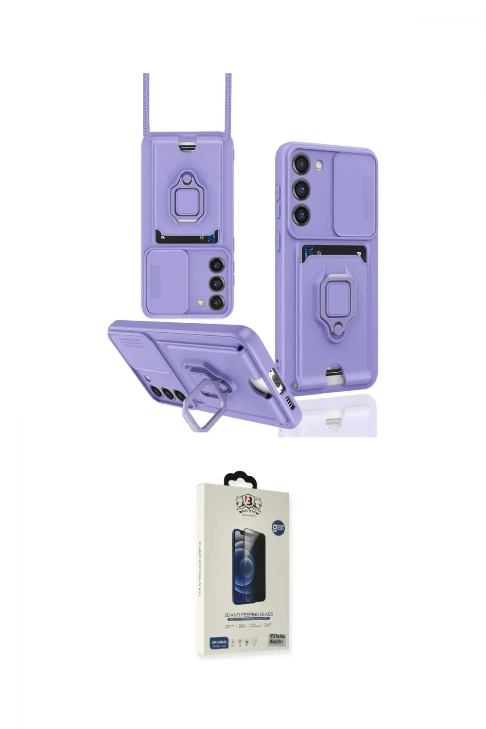 ieg™ Galaxy S24 Plus Kılıf Vadi Form Prime - Siyah Bilvis Hayalet Cam Ekran Koruyucu