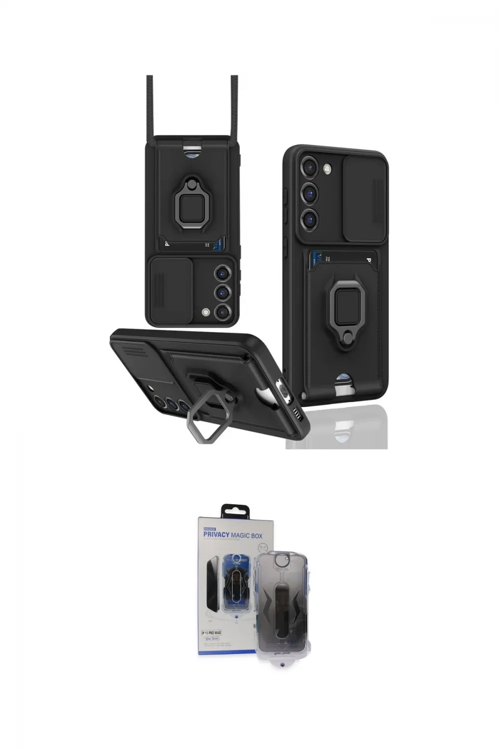ieg™ Galaxy S24 Plus Kılıf Vadi Form Prime - Siyah Vanessa Magic Hayalet Cam