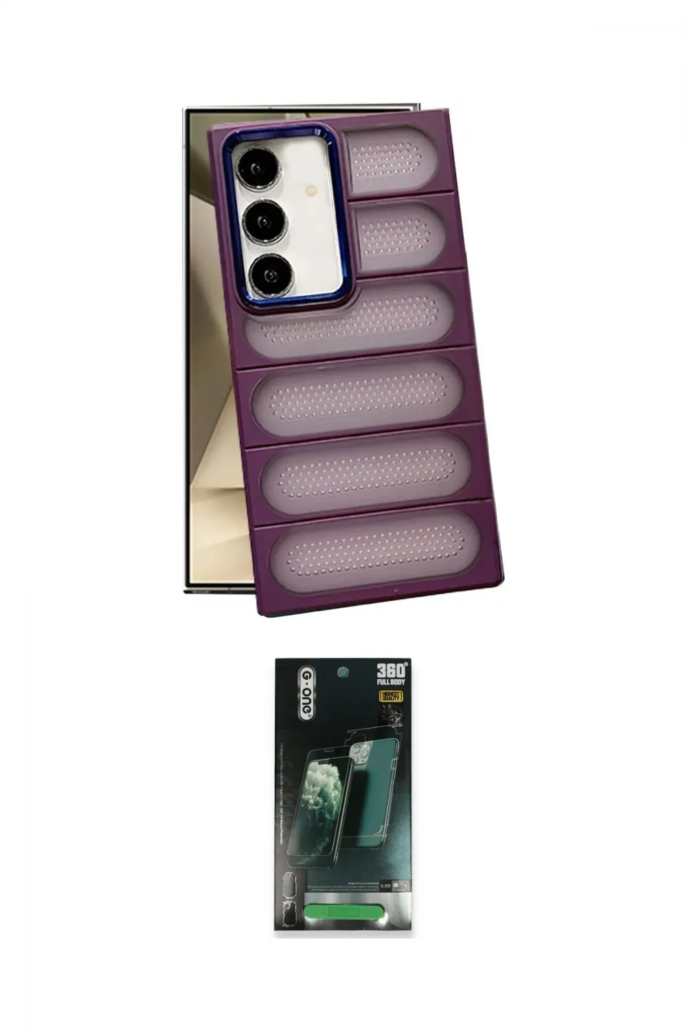 ieg™ Galaxy S24 Plus Kılıf Yadigar Doku Özel Seri - Şeffaf 360 Full Body Arka Koruyucu