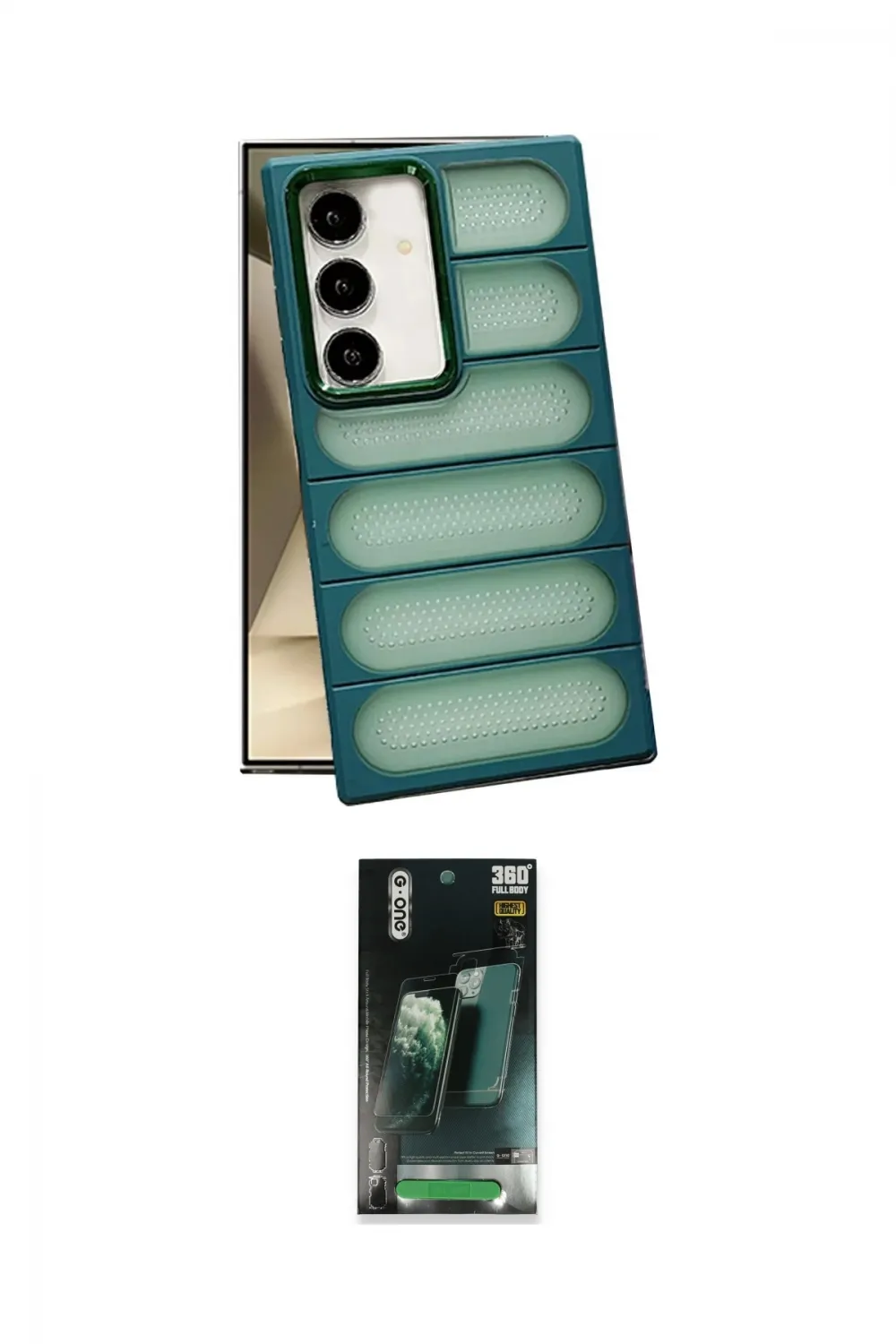 ieg™ Galaxy S24 Plus Kılıf Yadigar Doku Özel Seri - Şeffaf 360 Full Body Arka Koruyucu