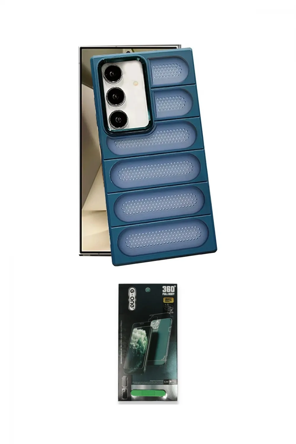 ieg™ Galaxy S24 Plus Kılıf Yadigar Doku Özel Seri - Şeffaf 360 Full Body Arka Koruyucu