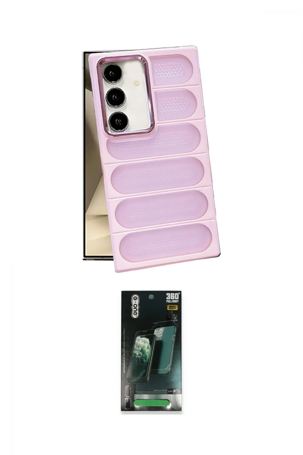 ieg™ Galaxy S24 Plus Kılıf Yadigar Doku Özel Seri - Şeffaf 360 Full Body Arka Koruyucu