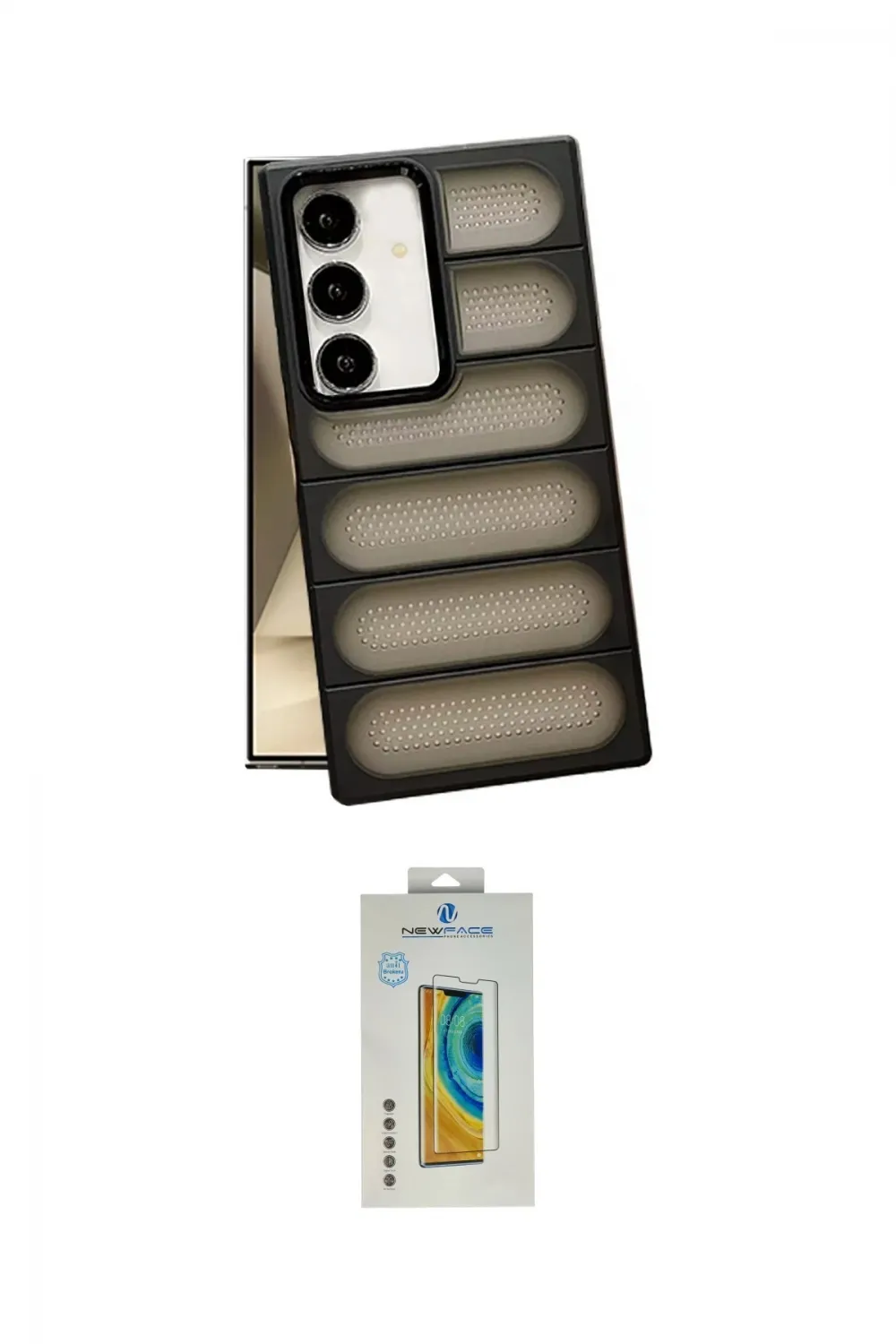 ieg™ Galaxy S24 Plus Kılıf Yadigar Doku Özel Seri - Siyah Polymer Nano Ekran Koruyucu