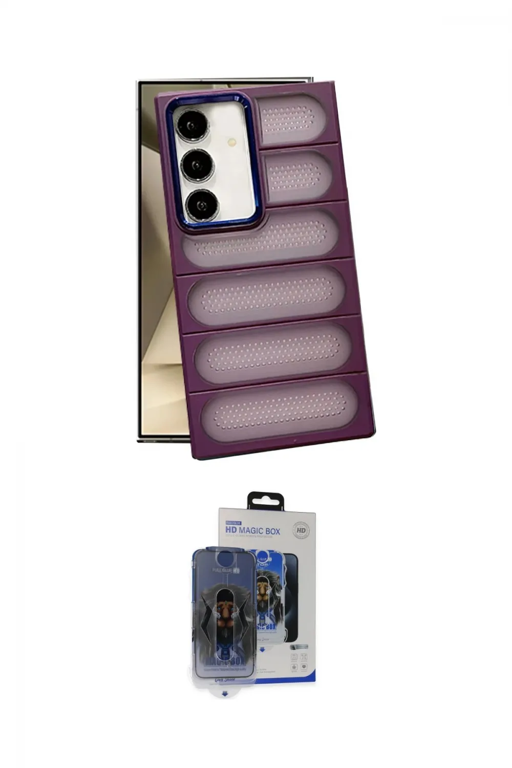 ieg™ Galaxy S24 Plus Kılıf Yadigar Doku Özel Seri - Siyah Vanessa Magic Cam