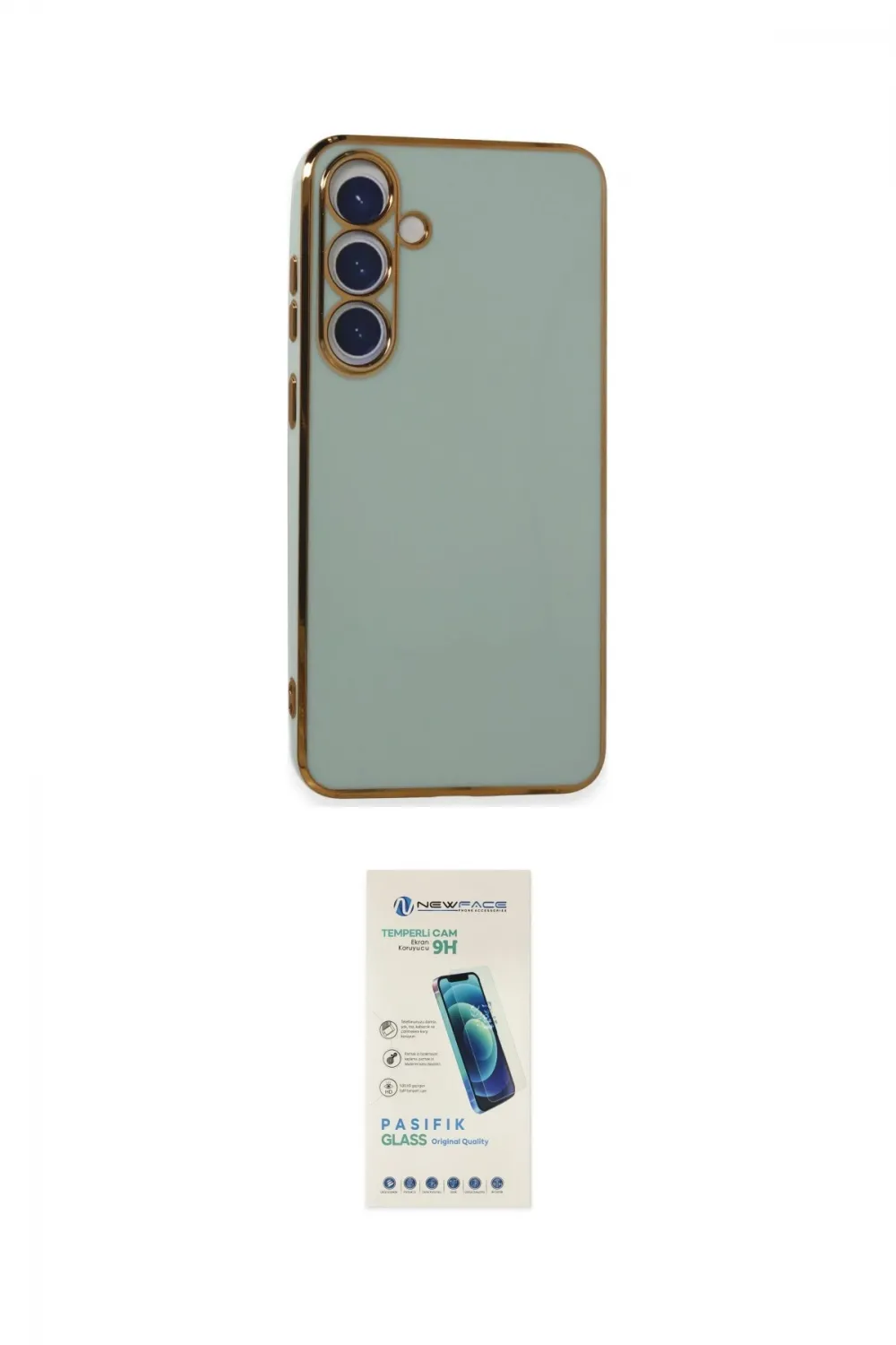 ieg™ Galaxy S24 Plus Kılıf Yankı Serisi - Şeffaf Pasifik Cam Ekran Koruyucu