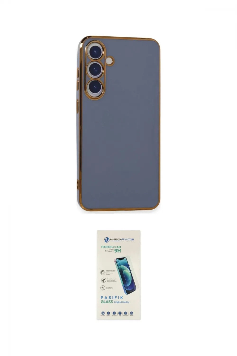ieg™ Galaxy S24 Plus Kılıf Yankı Serisi - Şeffaf Pasifik Cam Ekran Koruyucu