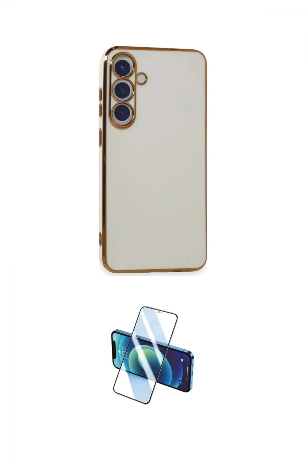 ieg™ Galaxy S24 Plus Kılıf Yankı Serisi - Siyah 3D Antistatik Cam Ekran Koruyucu