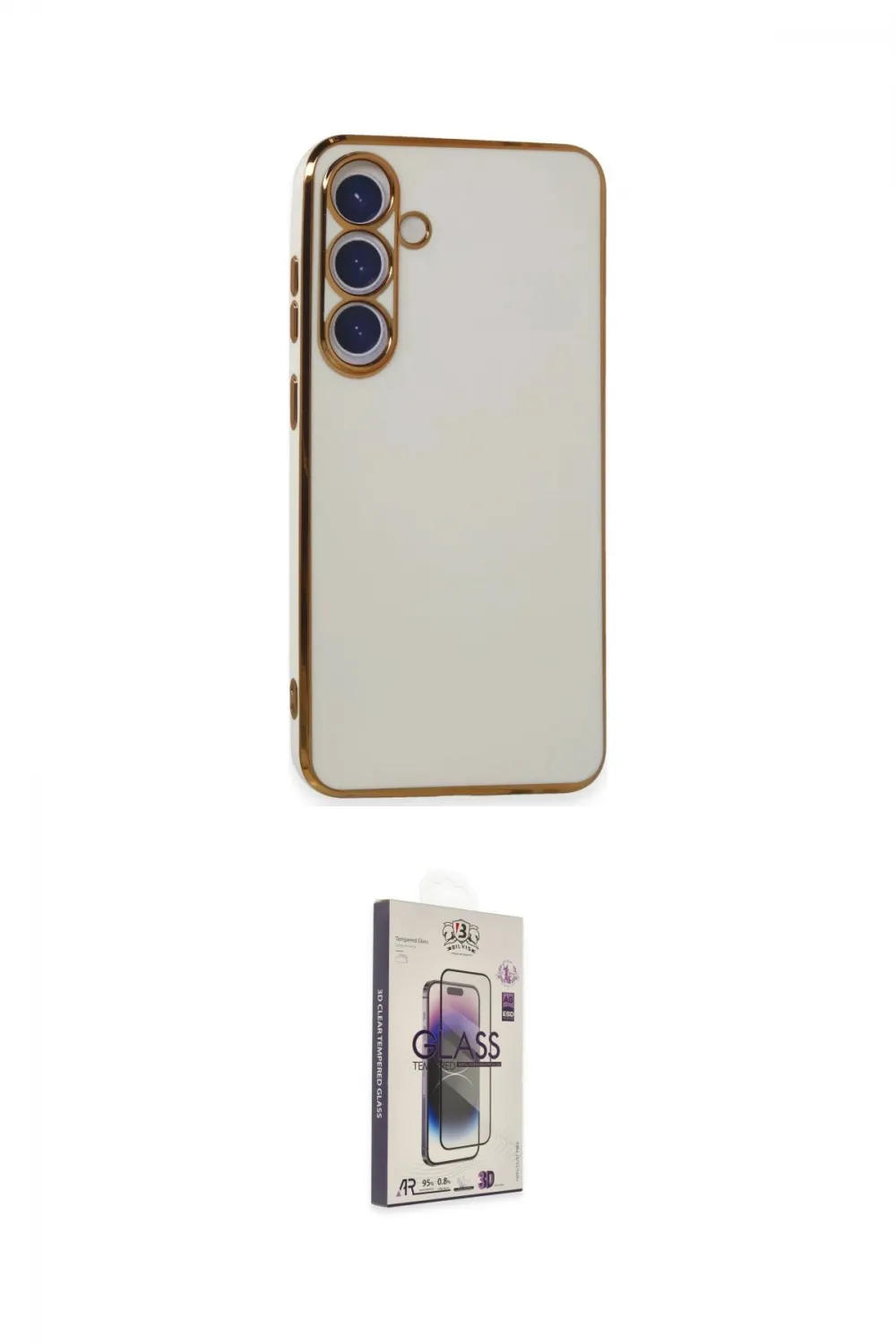 ieg™ Galaxy S24 Plus Kılıf Yankı Serisi - Siyah Bilvis 3D Cam Ekran Koruyucu