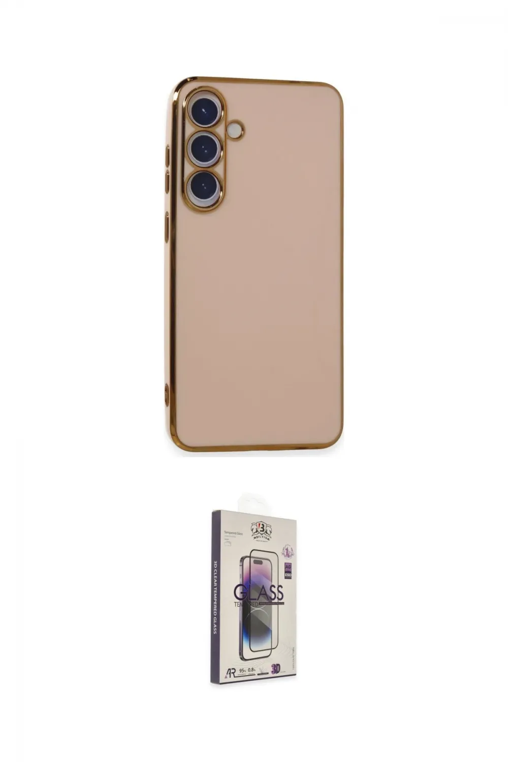 ieg™ Galaxy S24 Plus Kılıf Yankı Serisi - Siyah Bilvis 3D Cam Ekran Koruyucu
