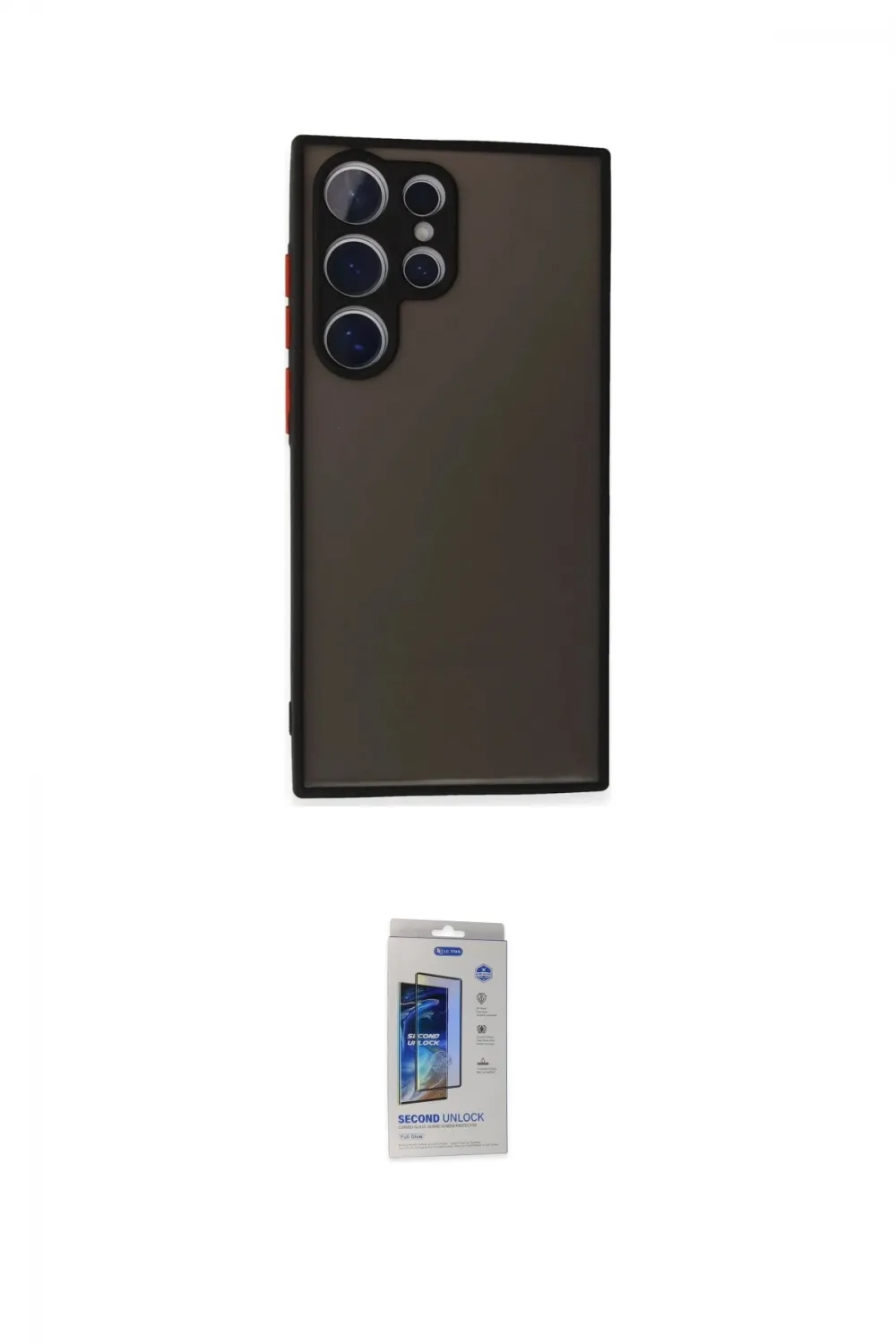 ieg™ Galaxy S24 Ultra Kılıf Ahenk Çizgi Serisi - Siyah Durable Full Glue Curved Cam
