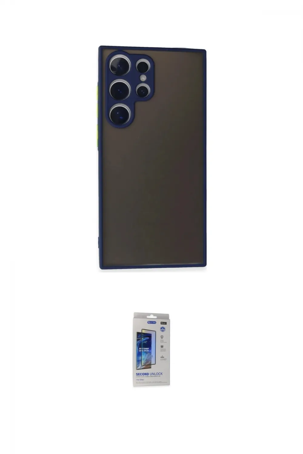ieg™ Galaxy S24 Ultra Kılıf Ahenk Çizgi Serisi - Siyah Durable Full Glue Curved Hayalet Cam