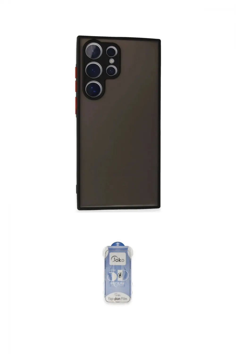ieg™ Galaxy S24 Ultra Kılıf Ahenk Çizgi Serisi - Siyah Joko Magic 5D Cam