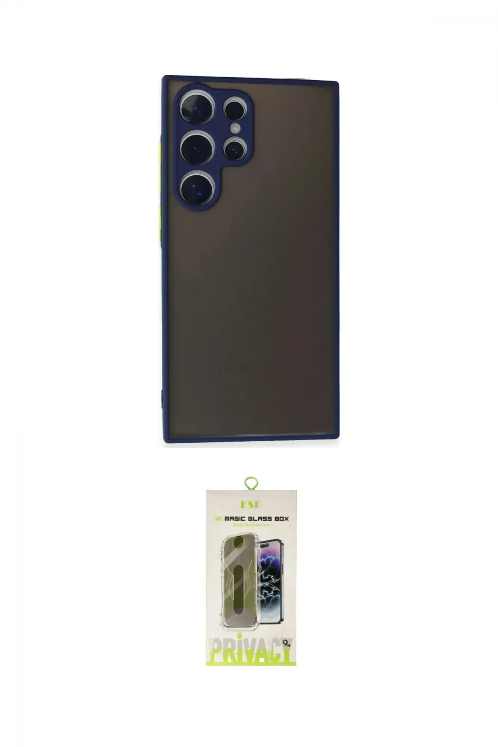 ieg™ Galaxy S24 Ultra Kılıf Ahenk Çizgi Serisi - Siyah Joko Magic 5D Hayalet Cam