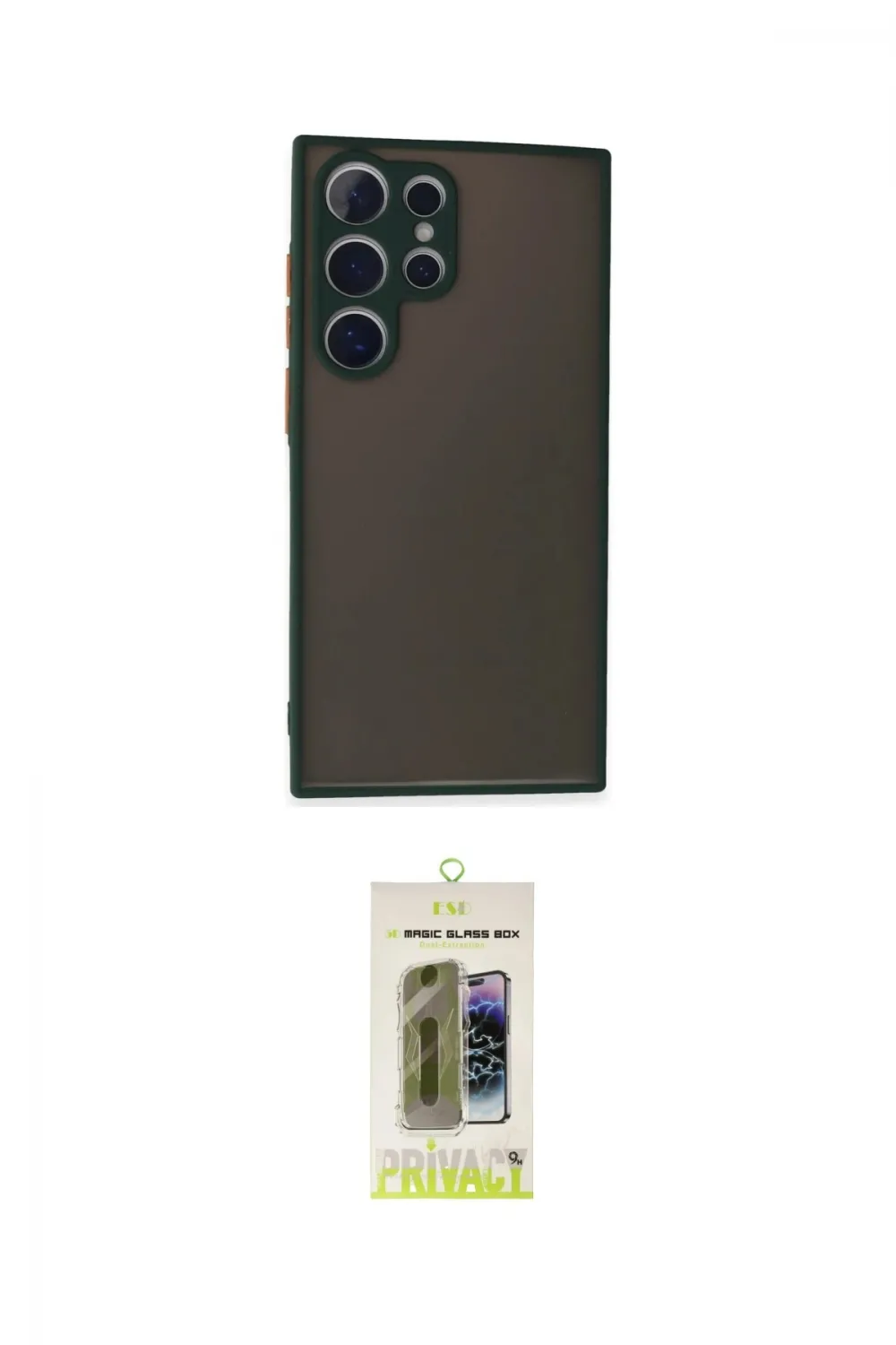 ieg™ Galaxy S24 Ultra Kılıf Ahenk Çizgi Serisi - Siyah Joko Magic 5D Hayalet Cam