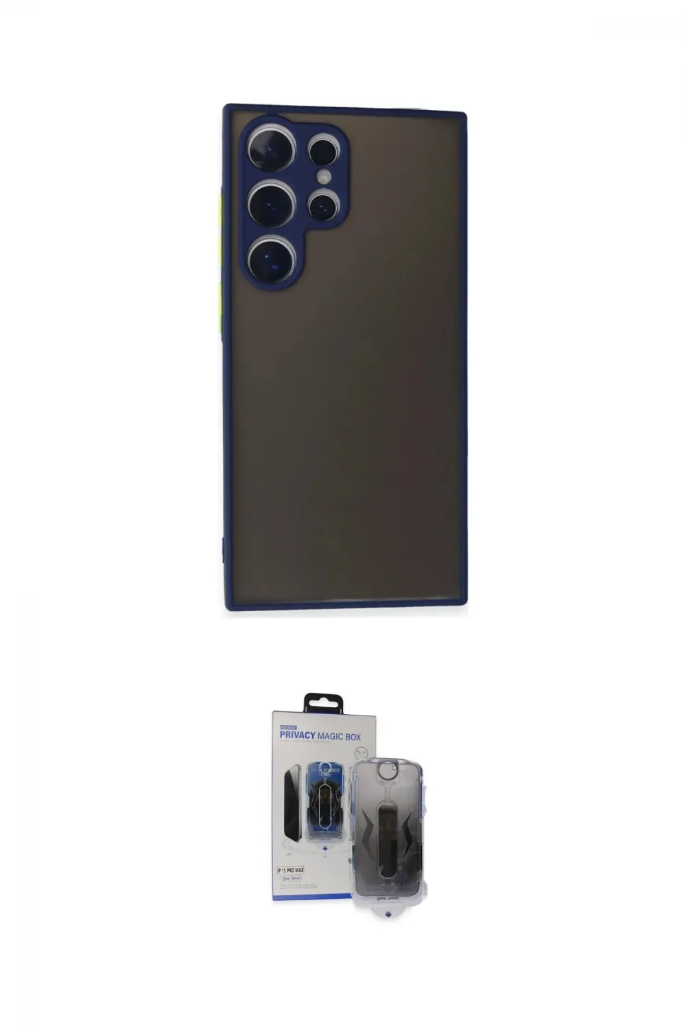 ieg™ Galaxy S24 Ultra Kılıf Ahenk Çizgi Serisi - Siyah Vanessa Magic Hayalet Cam